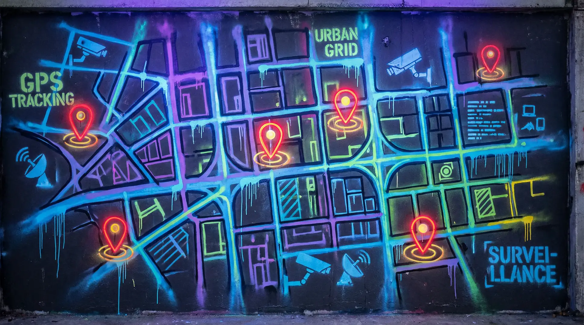 性夜影院午夜看片 狗仔追踪地图 - 城市涂鸦风格